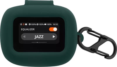 kwmobile cover voor oordopjes case - geschikt voor JBL Live Flex 3 / Live Buds 3 / Live Beam 3 - Trendy beschermhoes draadloze oordopjes in donkergroen