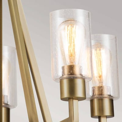 Kichler LED Kroonluchter | 5X E27 Max 60W | Dimbaar | Natural Brass