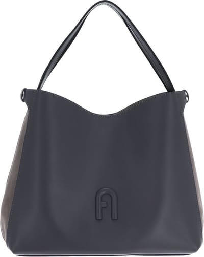 FURLA Leren Schoudertas Primula Hobo Soil + Taupe Soil + Nero Grijs