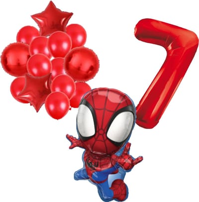 Spidey ballonnen pakket - 72x47cm - 7 jaar - Folie Ballon set - Spiderman - Themafeest - Verjaardag - Ballonnen - Versiering - Helium ballon