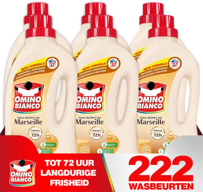 Omino Bianco Marseille - Vloeibaar wasmiddel - 6 x 1.48 L - Geconcentreerd