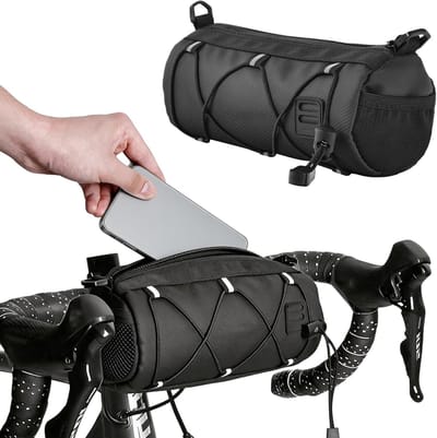 Multifunctionele Fietshandvat Tas met Schouderriem, 2.5 L Opbergtas voor Fiets, Voor Voorraad en Organisatie van Fietsaccessoires
