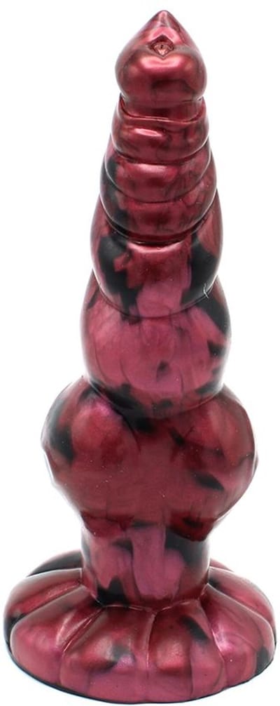 Fantasie Dildo Ronny - Monster Dildo Zwart-Rood 25 cm lang