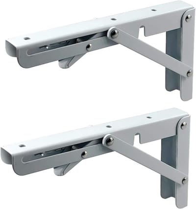 Opvouwbare Plankhouders - Klapconsoles Steunen - Ruimtebesparend Werken - Zware Belasting Metaal - 40 cm Breed - Wit