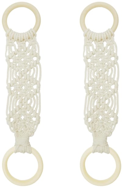 Dailygoods- Handdoekhouder Kaki - Handgeweven Keukenhanddoekhouder - Keukenhanddoekring - Handdoekhouder met Ophanglus - Set van 2 - Bohemian Stijl - Handdoekring