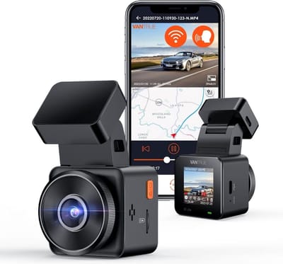 DD Dashcam voor Auto voor en Achter - Achter Draadloos - HDR Night Vision - 13x7x5cm - Zwart