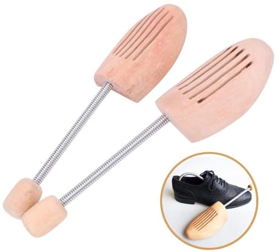 NTH products- Schoenvormer Houten Antideformatie - 2 Stuks - Verstelbare Lente - Schoenspanner - Voor Leren Schoenen - Schokbestendig - Schoenhouder