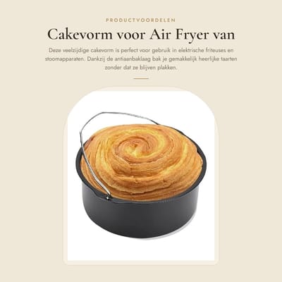 Dailygoods - Cakevorm voor Air Fryer van Koolstofstaal met Antiaanbaklaag