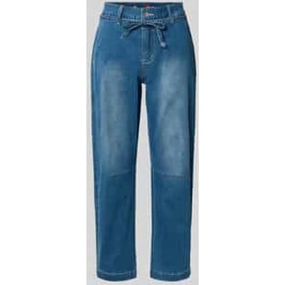 jeans met steekzakken en strikceintuur