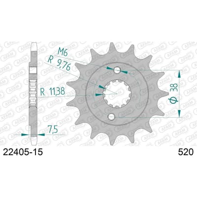 Tandwiel Afam 520 15 dents