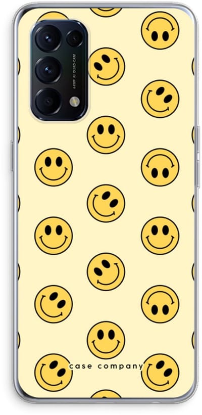 Case Company® - Hoesje geschikt voor Oppo Find X3 Lite hoesje - Smiley N°2 - Soft Cover Telefoonhoesje - Bescherming aan alle Kanten en Schermrand