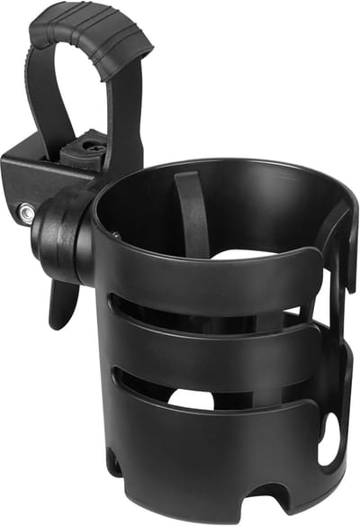 Kinderwagen Bekerhouder - Universele Drankhouder - Onderweg Gemak - 360 Graden Draaibaar - Max 4.5cm Diameter - Zwart