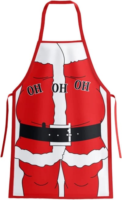 Kerst Schort voor de Keuken en Grill - Unisex Rood Schort voor Santa Feest en Kookplezier