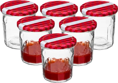 Secret de Gourmet Inmaakpot/voorraadpot - 12x stuks - 280 ml - glas - met schroefdeksel - weckpot