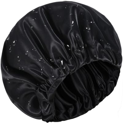 Dailygoods - Mabor Douchemutsen voor dames, luxe, herbruikbaar, dubbellaags, waterdicht, wasbaar en verstelbare maat, grote gevoerde douchemuts voor alle haarstijlen