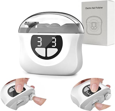 VHV - Nagelknipper - Elektrische nagelknipper - Nagelvijl - Elektrische nagelvijl - 3-in-1 - Automatisch - Met LED verlichting - Stil - Voor baby's, volwassenen en ouderen - Grijs