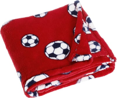 Playshoes fleece babydeken voetbal rood