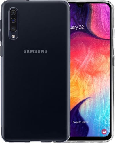 Hoesje - Geschikt voor Samsung Galaxy A50 - Sterk & Shockproof - Siliconen Case - Hoes Cover - Telefoonhoes - Transparant