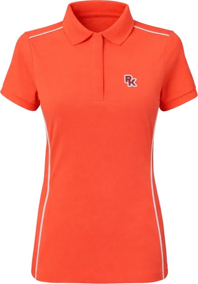 PK International - Performance Polo - Fel Oranje - Fluo Coral - Stretchstof - Fluoriserende PK badge - Cantona- XS/34