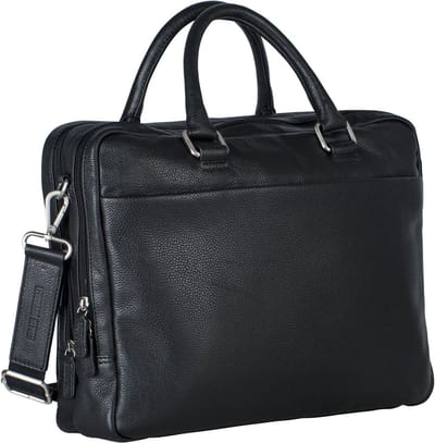 LEONHARD HEYDEN Leren business tas laptoptas met laptopvak Berlin RV-Aktenmappe 2 Fächer 7212 Schwarz zwart