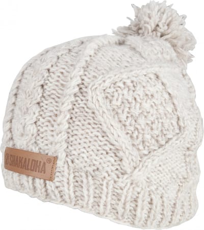 Shakaloha Gebreide Wollen Muts Heren & Dames Beanie Hat van schapenwol - Fuzzy Beanie Beige Unisex - One Size Wintermuts