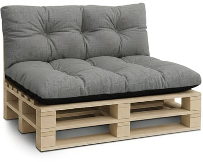 Palletkussens Outdoor Kussen Rugkussen 120x40 cm - Kussens voor pallets Euopallets palletbank en palletmeubels palletkussens 120 x 40 Grijs