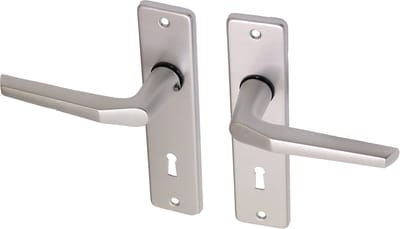 Wovar Deurkruk met schild aluminium duimmodel SL72 | Per Set