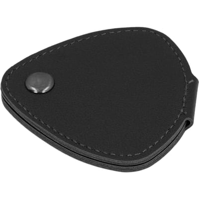 Gitaarplectrum Opbergtas 6 Sleuven Container PU Leer Metalen Gesp Plectrums Houder Pouch voor Dagelijks zwart