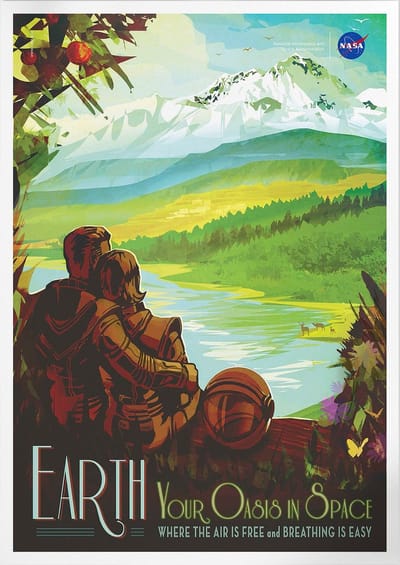 Earth Oasis In Space | Space, Astronomie & Ruimtevaart Poster | A3: 30x40 cm