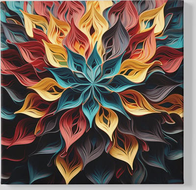 Canvas Schilderij - Kleurrijke Bloemen - Wanddecoratie - 40x40x2 cm