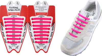 Elastische siliconen veters roze