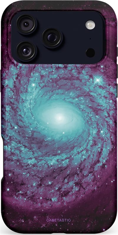 Casetastic hoesje geschikt voor Apple iPhone 17 Pro Max - MagSafe - Dubbellaagse bescherming - Nebula zonnestelsel - Fashion Case - Zwart Donkerblauw Grijs Lavendel