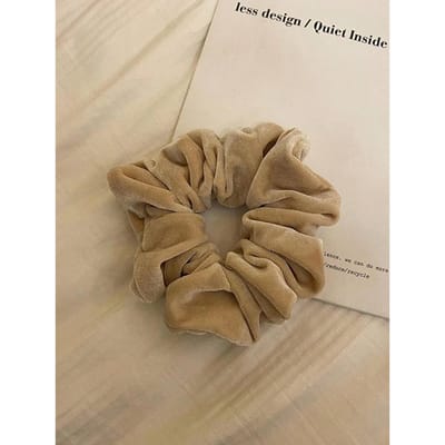 1 stuks Dames 6,5 inch Premium Satijnen Scrunchies Haarbanden, Zwart, Wit, Kaki, Bruin, Elegant, Veelzijdig, Minimalistisch, Effen Kleur kaki