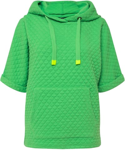 Laurasøn - Dames - Slipover van sweatstof wafeljacquard kangoeroezak ECOTEX - Kiwi - Maat L