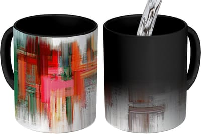 Magische Mok - Foto op Warmte Mokken - Koffiemok - Olieverf - Schilderij - Abstract - Magic Mok - Beker - 350 ML - Theemok