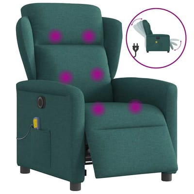 vidaXL - Massagestoel - elektrisch - verstelbaar - stof - donkergroen