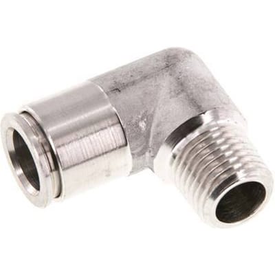 10mm x R1/4'' 90 graden L-verbinding RVS Insteekfitting Buitendraad FKM