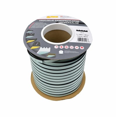 Stomil Sanok DGP Serie - Zelfklevende EPDM Pakketdichtingsstrip - 15x3mm - 100m - Zwarte Kleur