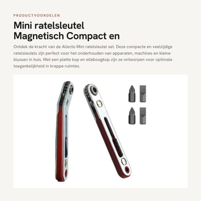 Dailygoods- Mini Ratelsleutel Set - 2 Stuks - Magnetisch - Platte/Ellboogkop - 1/4" Micro Schroevendraaier - Duurzaam Gelegeerd Staal