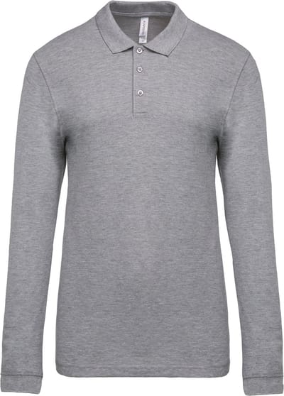 Kariban Piqué-herenpolo lange mouwen K256 - Oxford Grey - S