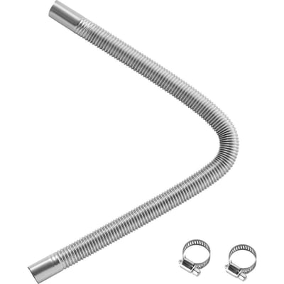Tuyau d'échappement, Tuyau d'échappement flexible pour chauffage diesel 600 mm, Tuyaux d'échappement en acier inoxydable avec 2 colliers de serrage, Tuyaux d'échappement pour chauffage stationnaire à air diesel