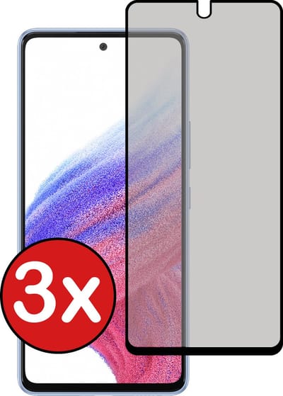 Screenprotector - 3 Stuks - Geschikt voor Samsung Galaxy A53 - Privacy Filter - Beschermglas - Gehard Glas - Tempered Glass - Screen Protector