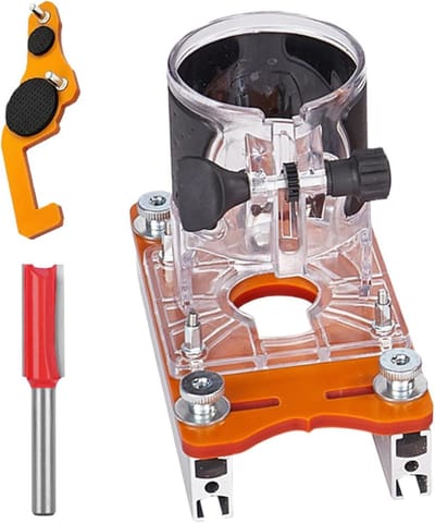 Hout Trimmer Frees - Gleufbeugel Onderplaat - Precisie Houtbewerking - Robuust Composiet Ontwerp - Compact - Niet gespecificeerd