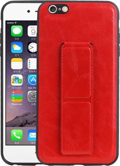 Grip Stand Hardcase Backcover - Telefoonhoesje - Achterkant Hoesje - Geschikt voor iPhone 6 Plus - Rood