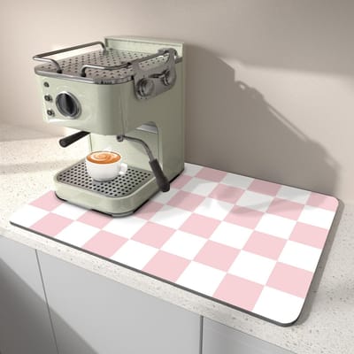 Dailygoods- Afdruipmat 40 x 45 CM - Vlekkenverbergende Droogmat - Absorberende Koffiemat - Duurzaam PU-Materiaal - Geschikt voor Koffiezetapparaat