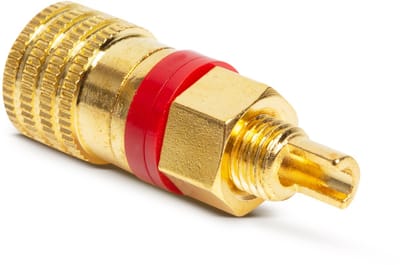 Vergulde Bananenbus 4 mm – Geïsoleerde Paneelmontage Banana Socket – Soldeeraansluiting – Rood Aansluitring - 1 Stuks [05244PI]