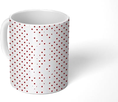 Mok - Koffiemok - Bonjour - Stippen - Roze- Geel - Mokken - 350 ML - Beker - Koffiemokken - Theemok - Mok met Tekst