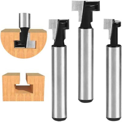 TOVBMUP 3-delige freesset - Freesas - Freesset - Sleuffrees - 8mm frees - T-sleuffrees - Houtbewerkingsgereedschap