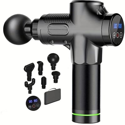 30 Niveaus Massagepistool Fascia Diepe Spierontspanning Lichaam Nek Massager Elektrische Fitnessapparatuur Geluidsreductie Mannelijk Vrouwelijk Type c charge zwart