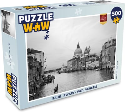 Puzzel Italië - Zwart - Wit - Venetië - Legpuzzel - Puzzel 500 stukjes